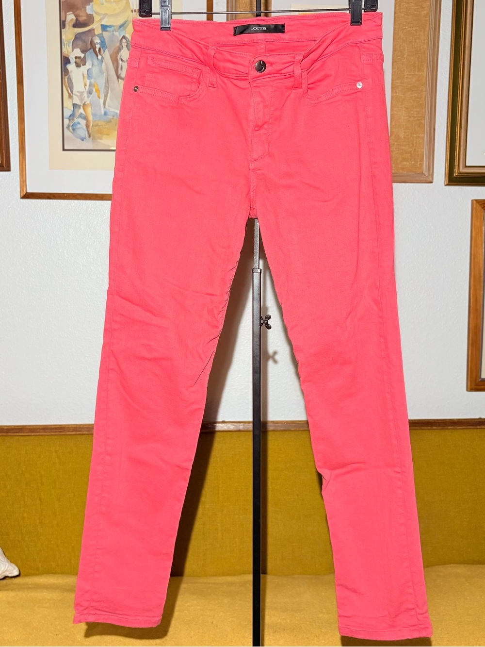 Joe's Jeans The Skinny Pastel Coral Pink Denim Pants Size 30 Made in USA